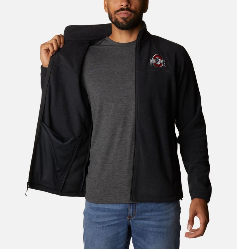 Black Men's Columbia Collegiate Flanker III Fleece Jacket - Ohio Pullover | WJBSK-1604