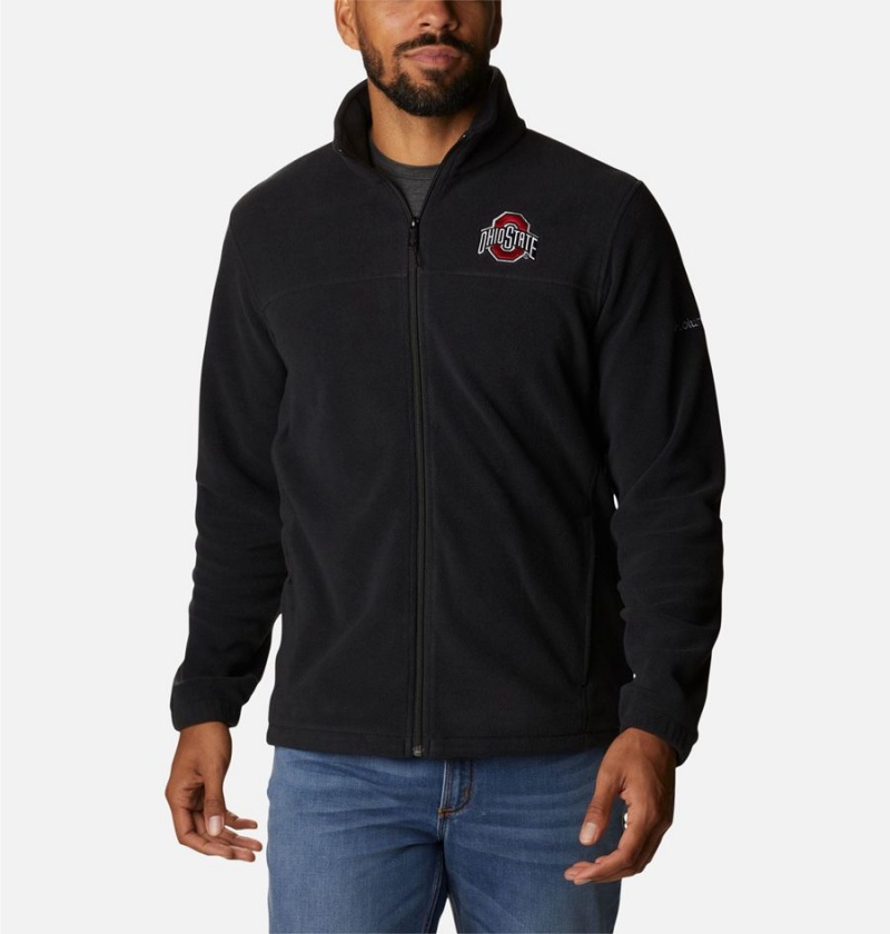 Black Men\'s Columbia Collegiate Flanker III Fleece Jacket - Ohio Pullover | WJBSK-1604