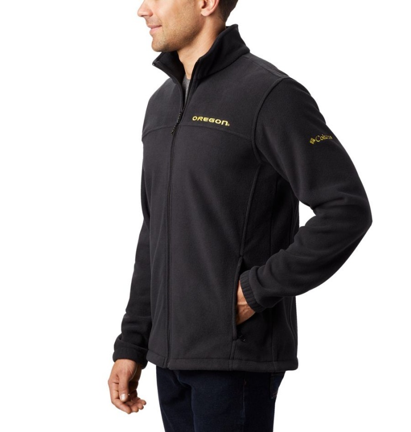 Black Men's Columbia Collegiate Flanker III - Oregon Fleece Jacket | WJPQH-3562