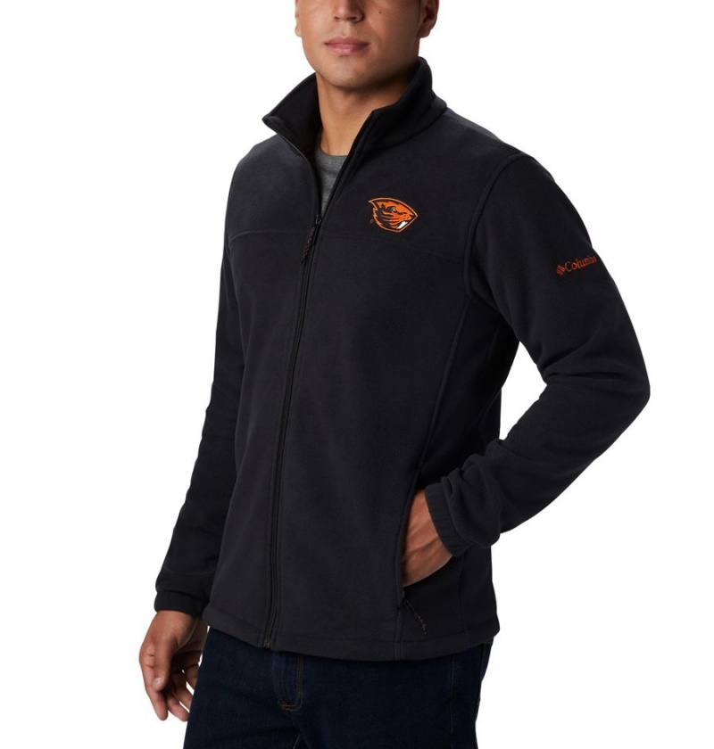 Black Men's Columbia Collegiate Flanker III - Oregon State Fleece Jacket | WAUEO-3650