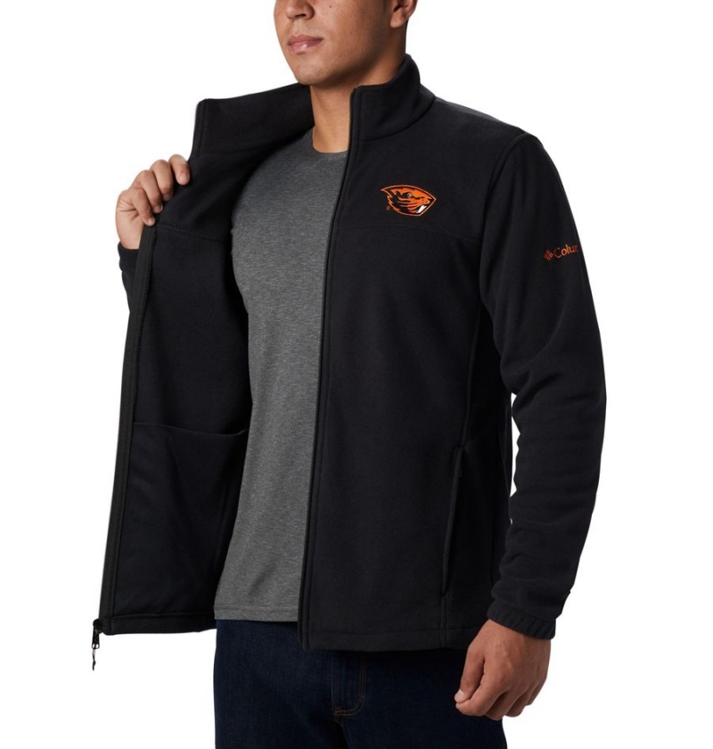 Black Men's Columbia Collegiate Flanker III - Oregon State Fleece Jacket | WAUEO-3650