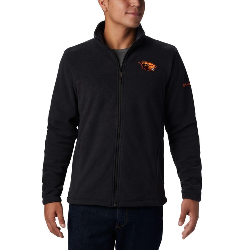 Black Men\'s Columbia Collegiate Flanker III - Oregon State Fleece Jacket | WAUEO-3650