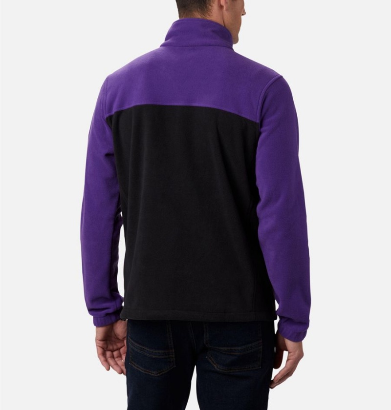 Black Men's Columbia Collegiate Flanker III - Clemson Fleece Jacket | UHRLE-9482