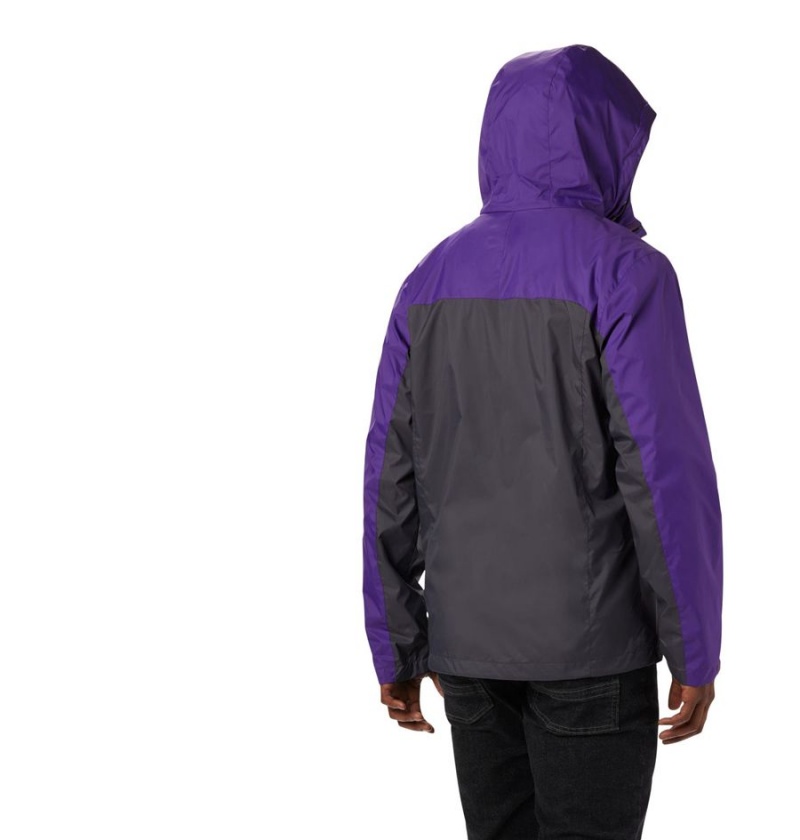 Black Men's Columbia Collegiate Glennaker Storm - LSU Rain Jacket | DUSXE-0752