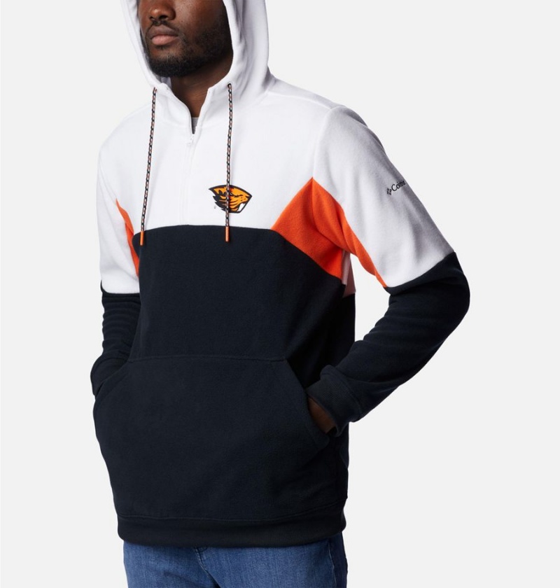 Black Men's Columbia Collegiate Lodge Fleece - Oregon State Hoodie | UHOEI-4367