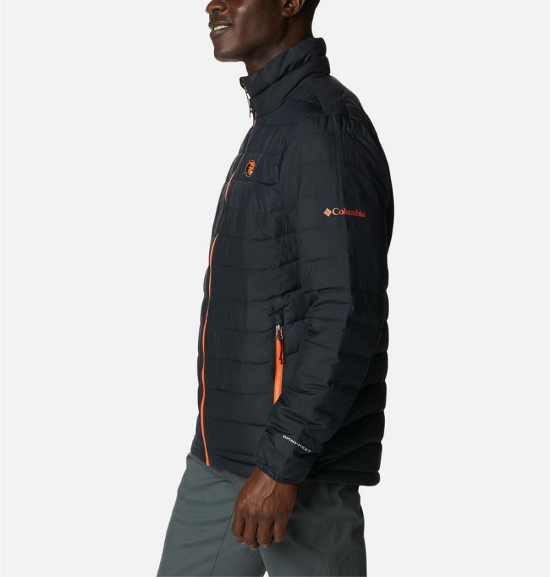 Black Men's Columbia Collegiate Powder Lite - Oregon State Insulated Puffer Jacket | ILUEX-9857