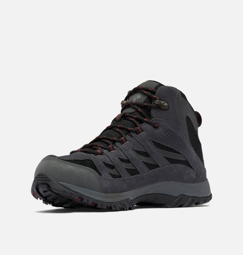 Black Men's Columbia Crestwood Mid Waterproof Boot Hiking Shoes | ZBRAY-5681