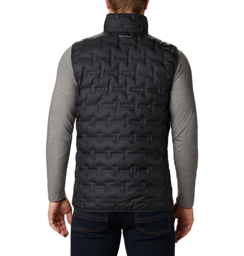 Black Men's Columbia Delta Ridge Down Vest | IHBDL-5734