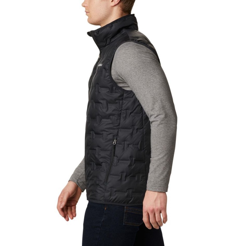 Black Men's Columbia Delta Ridge Down Vest | IHBDL-5734