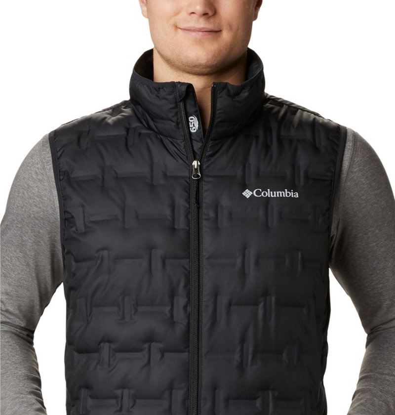 Black Men's Columbia Delta Ridge Down Vest | IHBDL-5734