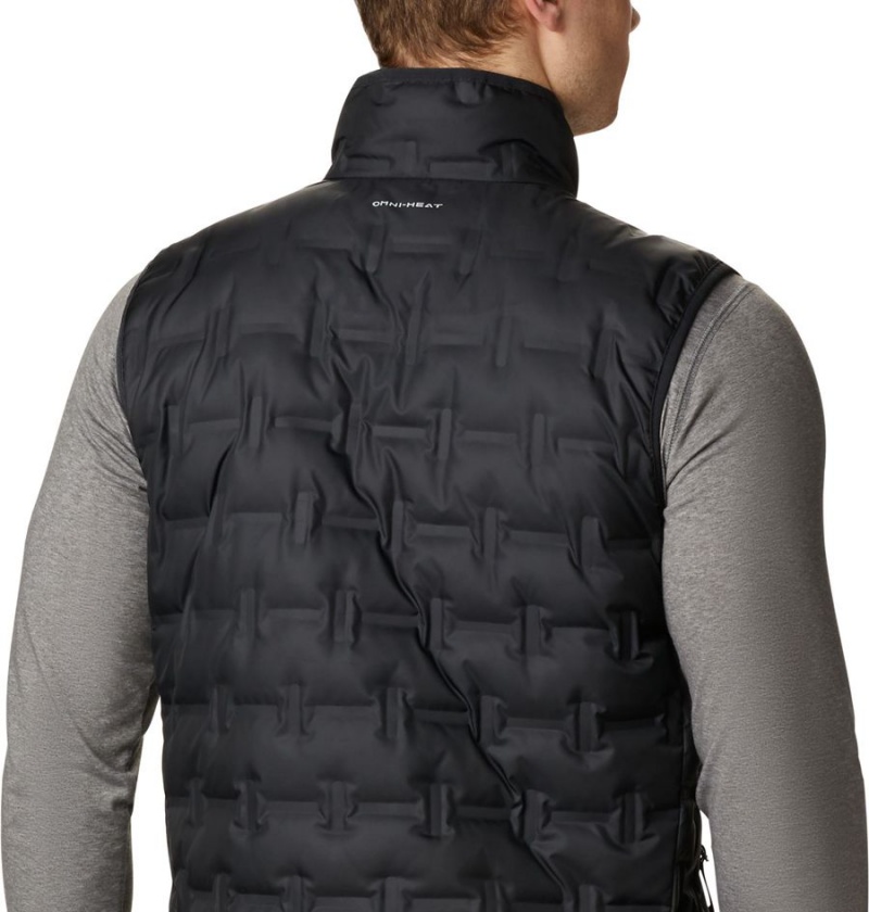 Black Men's Columbia Delta Ridge Down Vest | IHBDL-5734