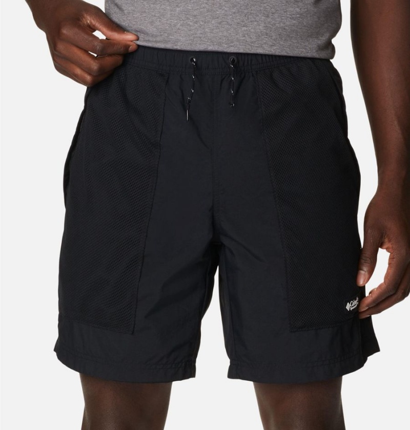 Black Men's Columbia Deschutes Valley Reversible Shorts | QDZFL-2456