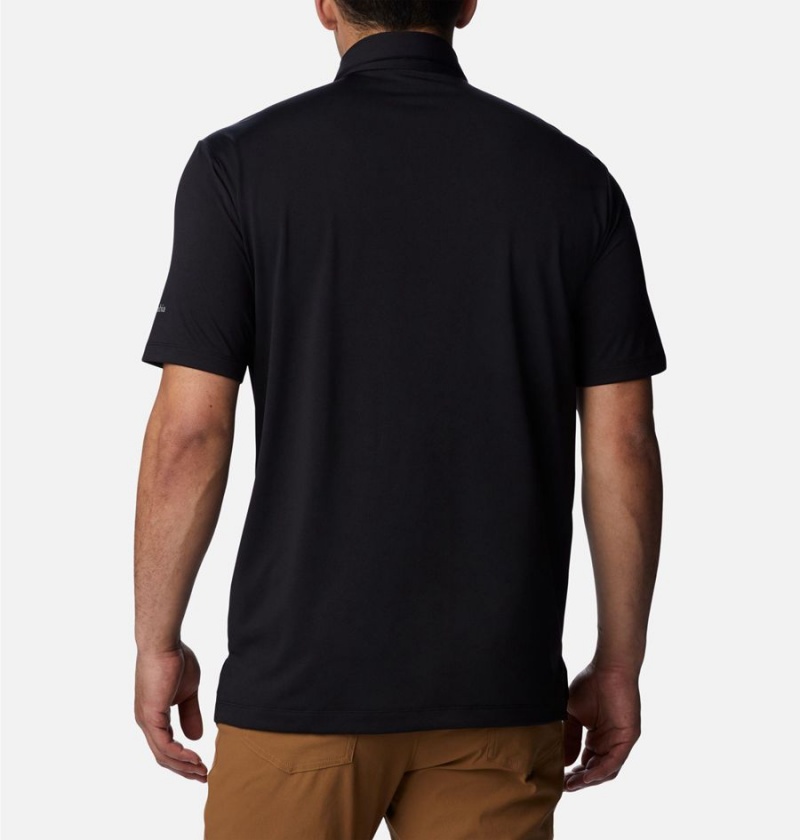 Black Men's Columbia Drive Golf Polo Shirt | YOAJD-6531