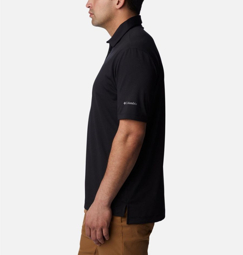 Black Men's Columbia Drive Golf Polo Shirt | YOAJD-6531