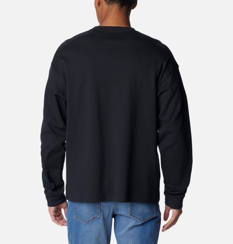 Black Men's Columbia Duxbery Relaxed Long Sleeve T-Shirt | PNTXE-4095