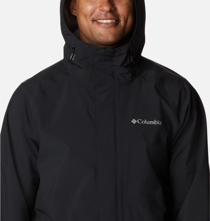 Black Men's Columbia Earth Explorer Shell Rain Jacket | IXNVJ-2567