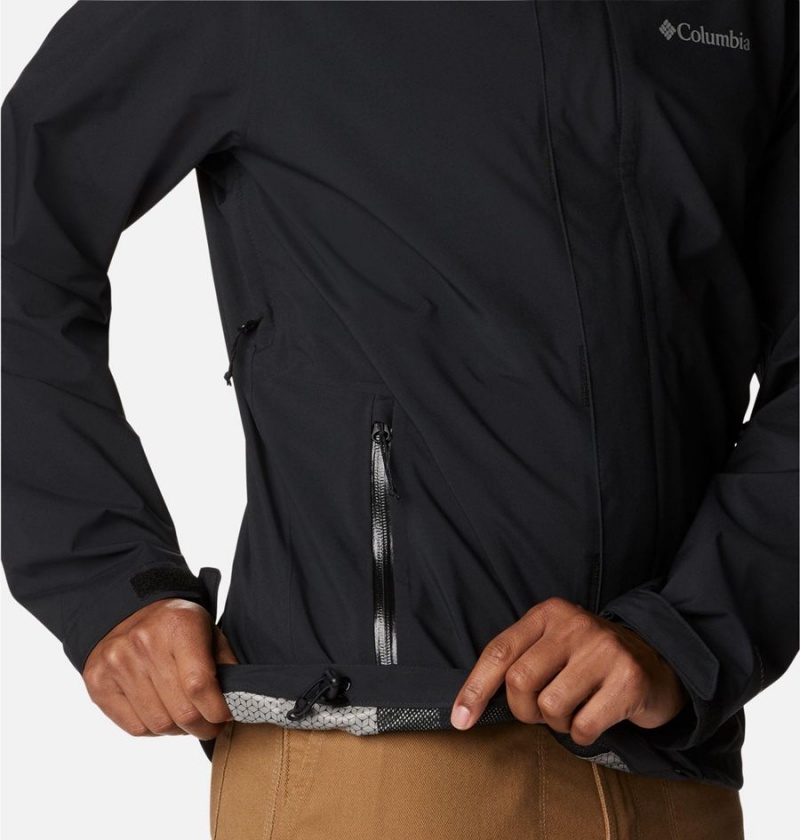 Black Men's Columbia Earth Explorer Shell Rain Jacket | IXNVJ-2567