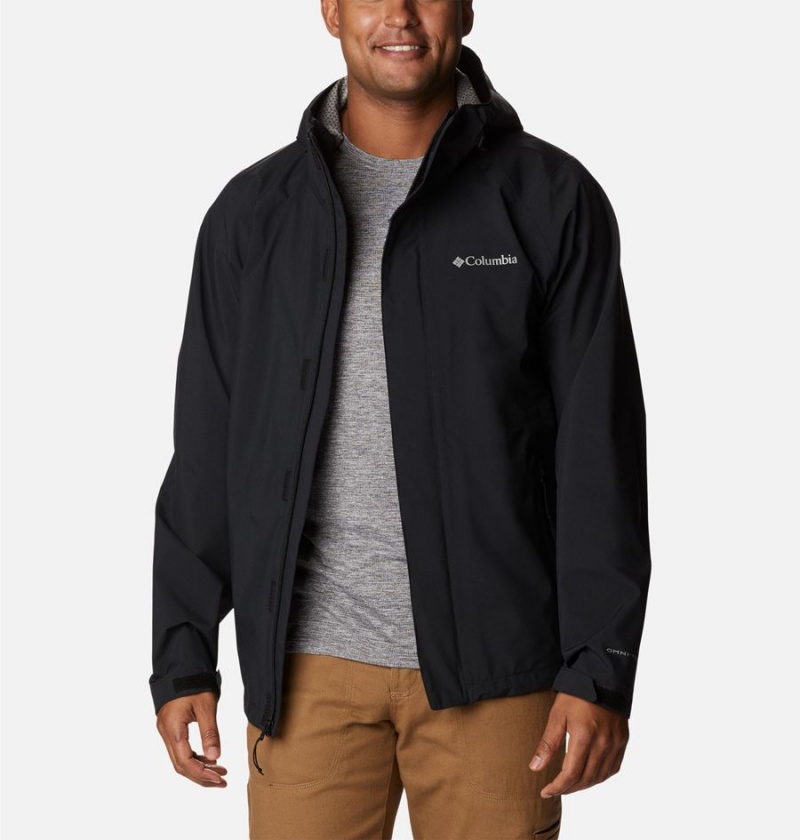 Black Men's Columbia Earth Explorer Shell Rain Jacket | IXNVJ-2567