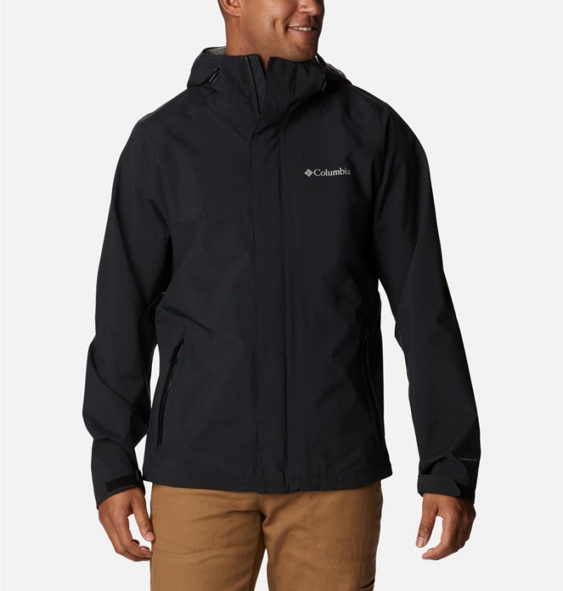 Black Men\'s Columbia Earth Explorer Shell Rain Jacket | IXNVJ-2567