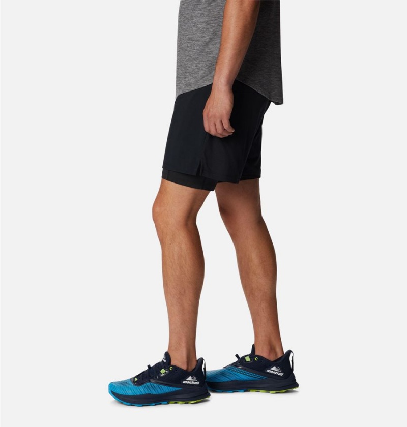 Black Men's Columbia Endless Trail 2-in-1 Shorts | LBIHC-9705