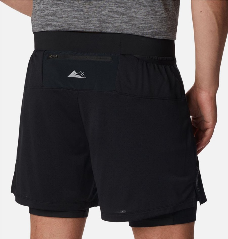 Black Men's Columbia Endless Trail 2-in-1 Shorts | LBIHC-9705