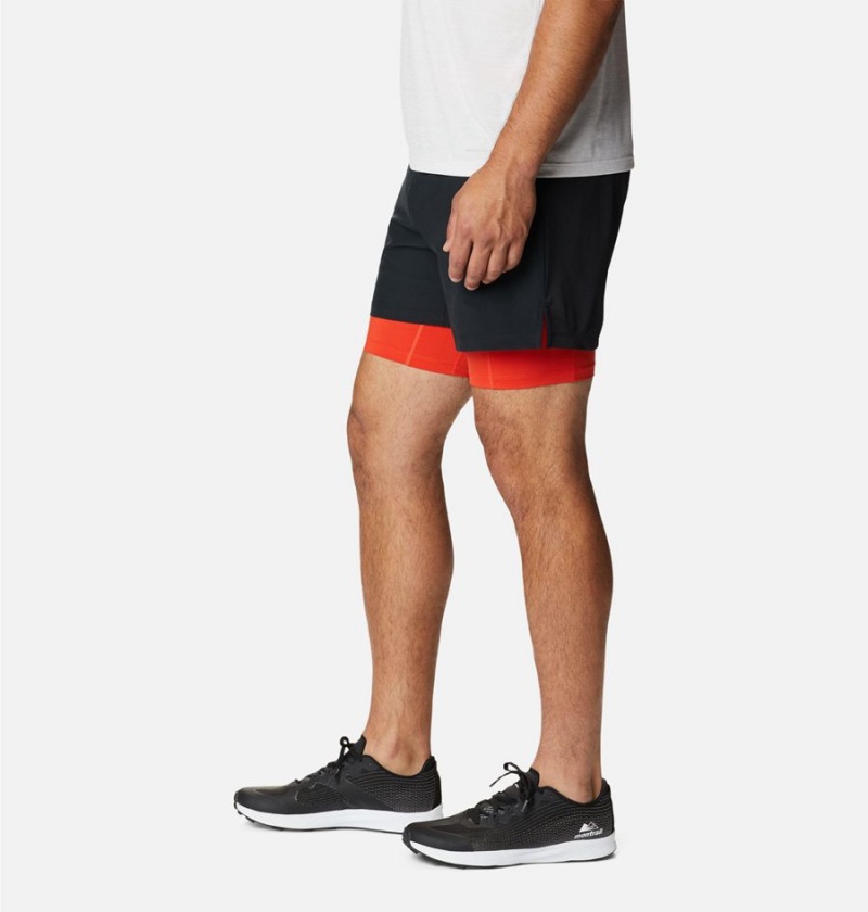 Black Men's Columbia Endless Trail 2-in-1 Shorts | JZOYC-8712