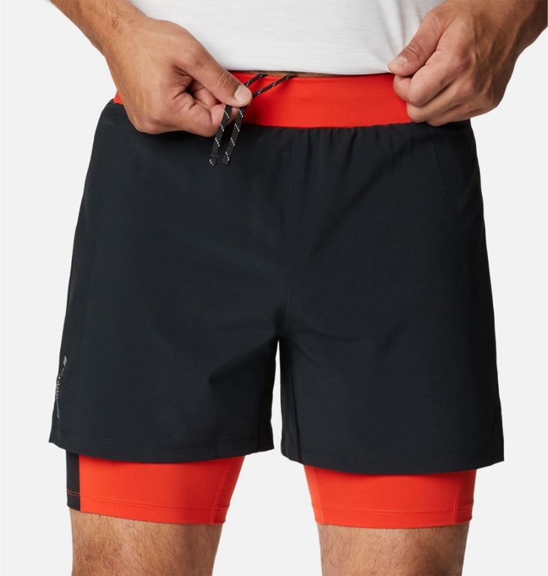 Black Men's Columbia Endless Trail 2-in-1 Shorts | JZOYC-8712