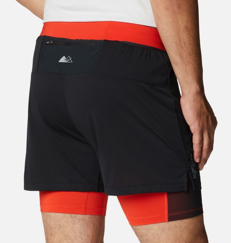 Black Men's Columbia Endless Trail 2-in-1 Shorts | JZOYC-8712