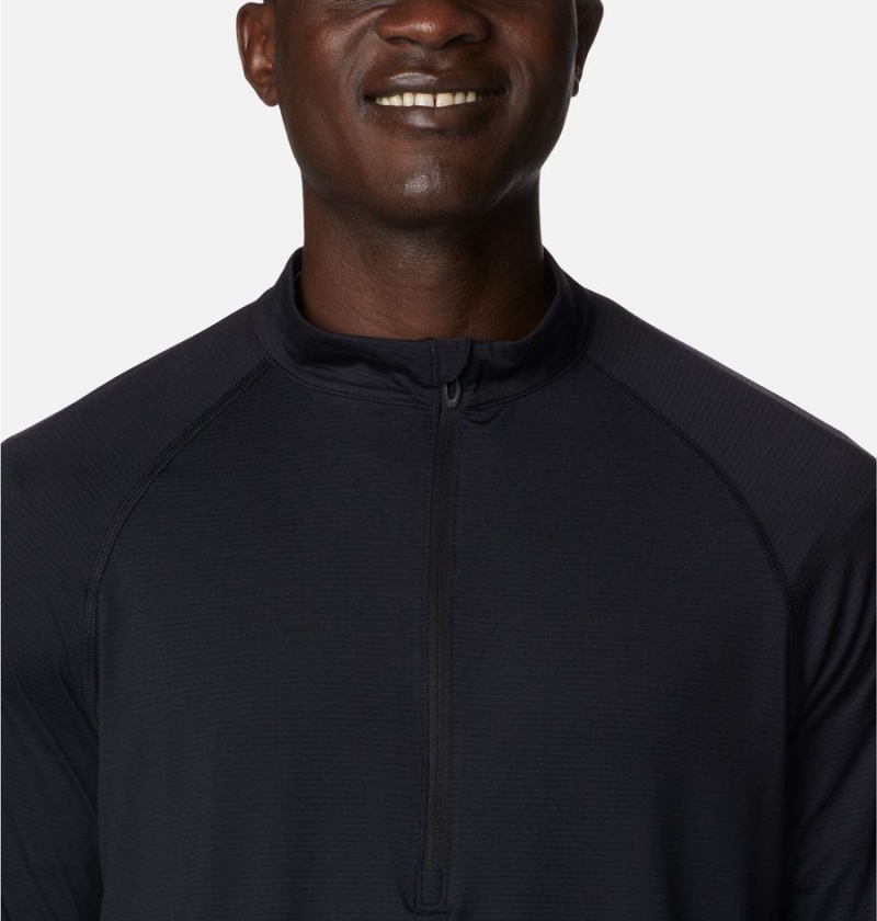 Black Men's Columbia Endless Trail Half Zip Mesh Long Sleeve T-Shirt | ILXSM-8261