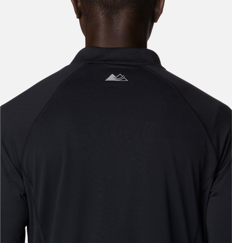 Black Men's Columbia Endless Trail Half Zip Mesh Long Sleeve T-Shirt | ILXSM-8261