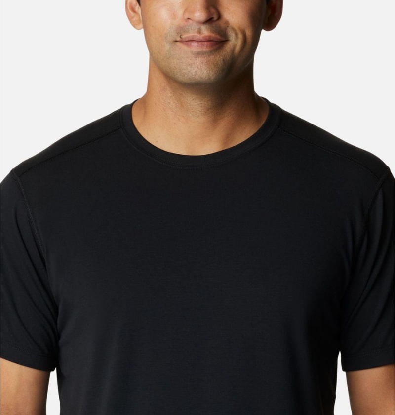 Black Men's Columbia Endless Trail Running Tech T-Shirt | HQCFV-5721