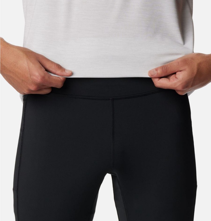 Black Men's Columbia Endless Trail Running Tights Pants | TYOGU-1495