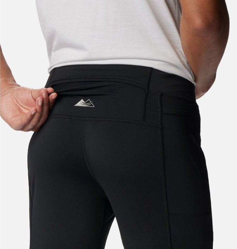 Black Men's Columbia Endless Trail Running Tights Pants | TYOGU-1495