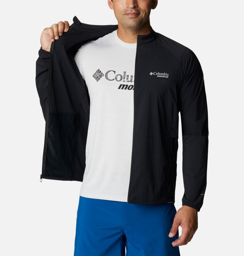 Black Men's Columbia Endless Trail Wind Shell Jacket Windbreaker | YPQOZ-4851