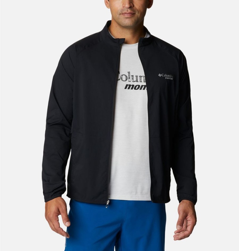 Black Men's Columbia Endless Trail Wind Shell Jacket Windbreaker | YPQOZ-4851