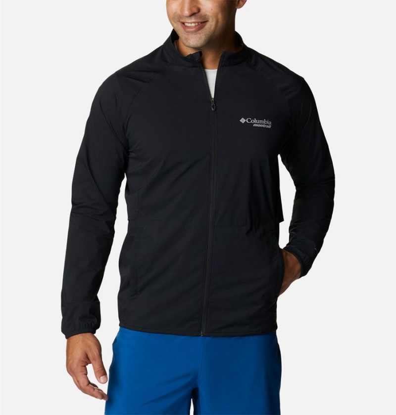 Black Men\'s Columbia Endless Trail Wind Shell Jacket Windbreaker | YPQOZ-4851