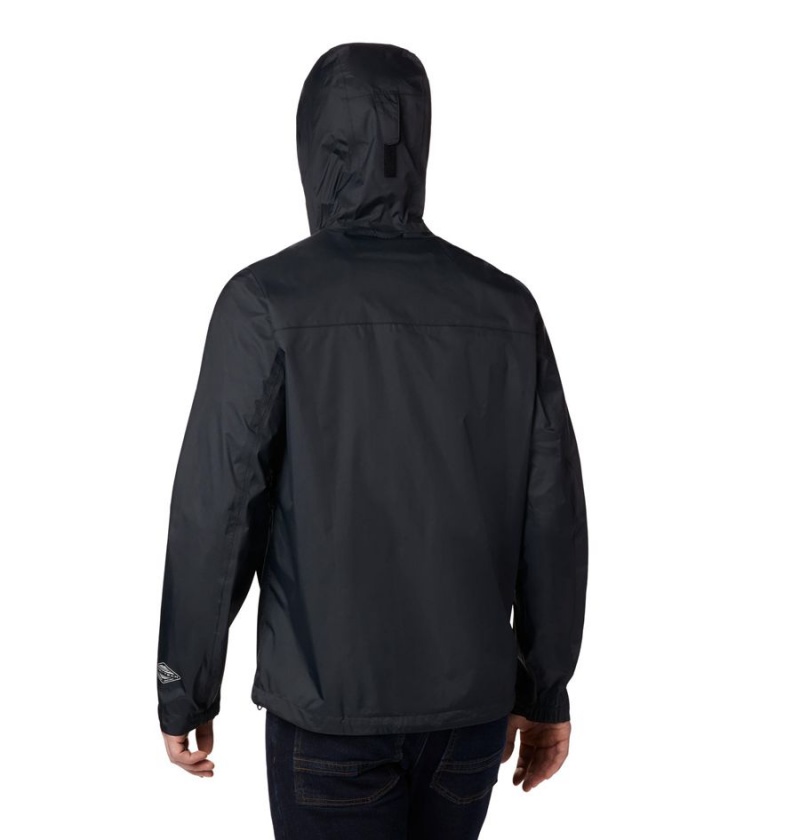 Black Men's Columbia EvaPOURation Rain Jacket | PIGMY-3140