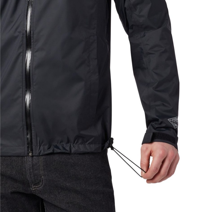 Black Men's Columbia EvaPOURation Rain Jacket | PIGMY-3140