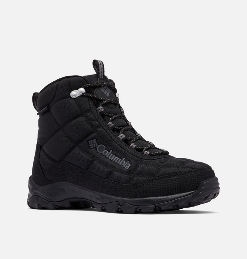 Black Men's Columbia Firecamp Boot Hiking Shoes | TEFMV-0294