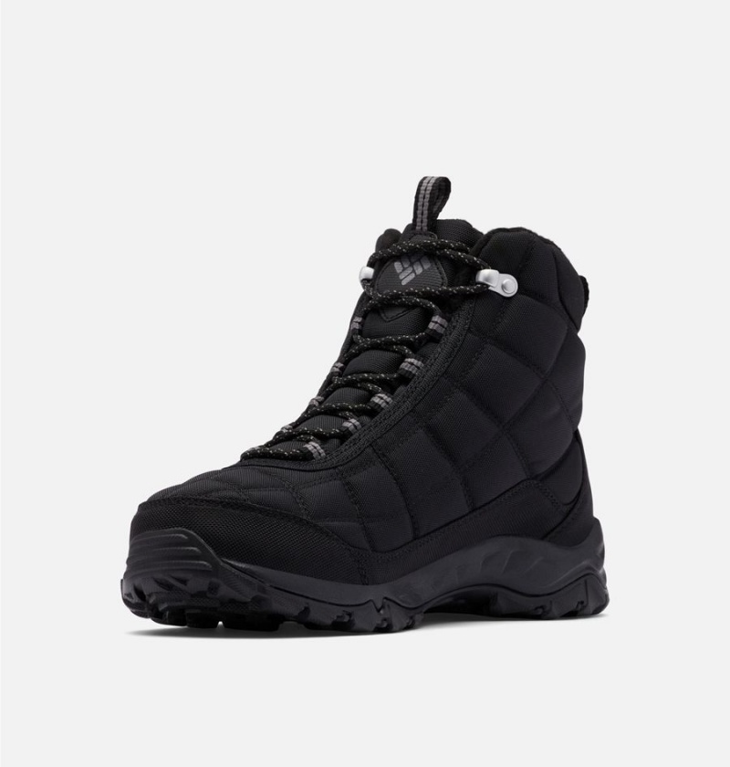 Black Men's Columbia Firecamp Boot Hiking Shoes | TEFMV-0294