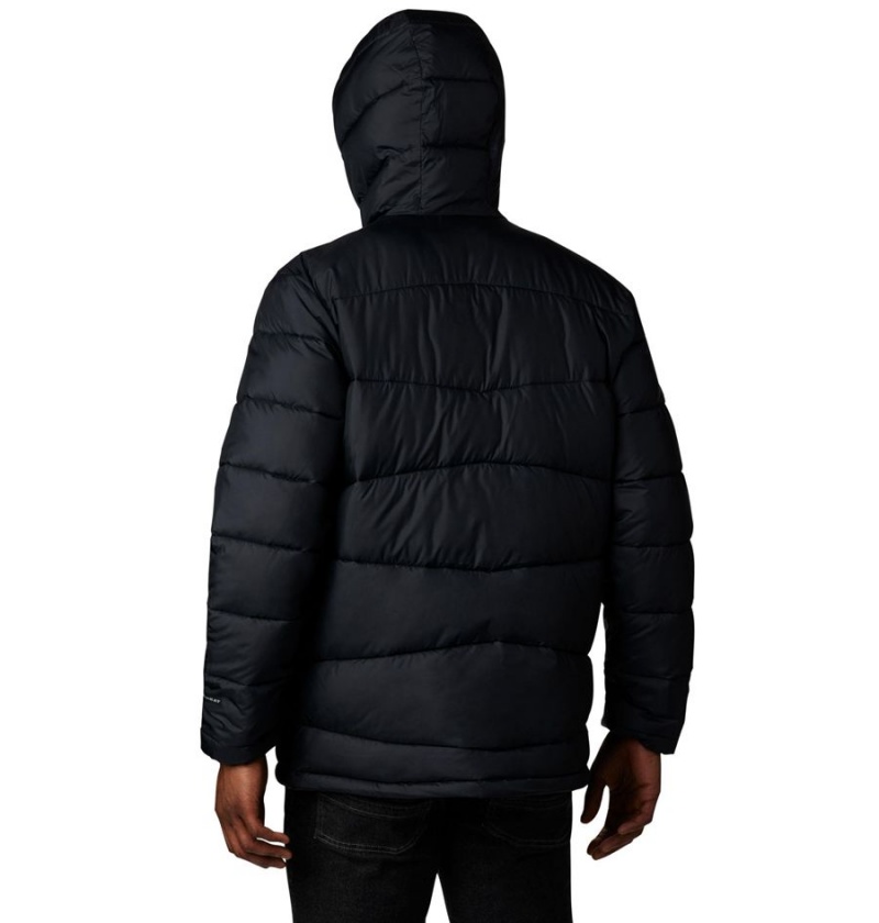 Black Men's Columbia Fivemile Butte Hooded Insulated Puffer Jacket | XPGKL-7641