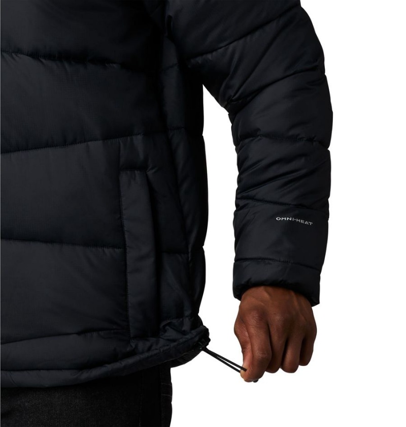 Black Men's Columbia Fivemile Butte Hooded Insulated Puffer Jacket | XPGKL-7641