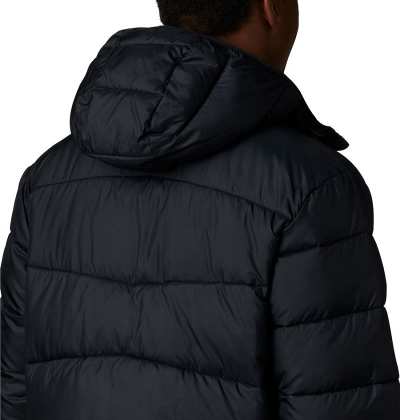 Black Men's Columbia Fivemile Butte Hooded Insulated Puffer Jacket | XPGKL-7641