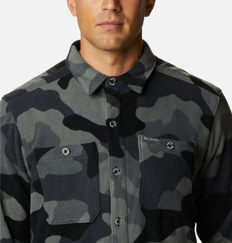 Black Men's Columbia Flare Gun Fleece Over Shirt | NRESQ-9346