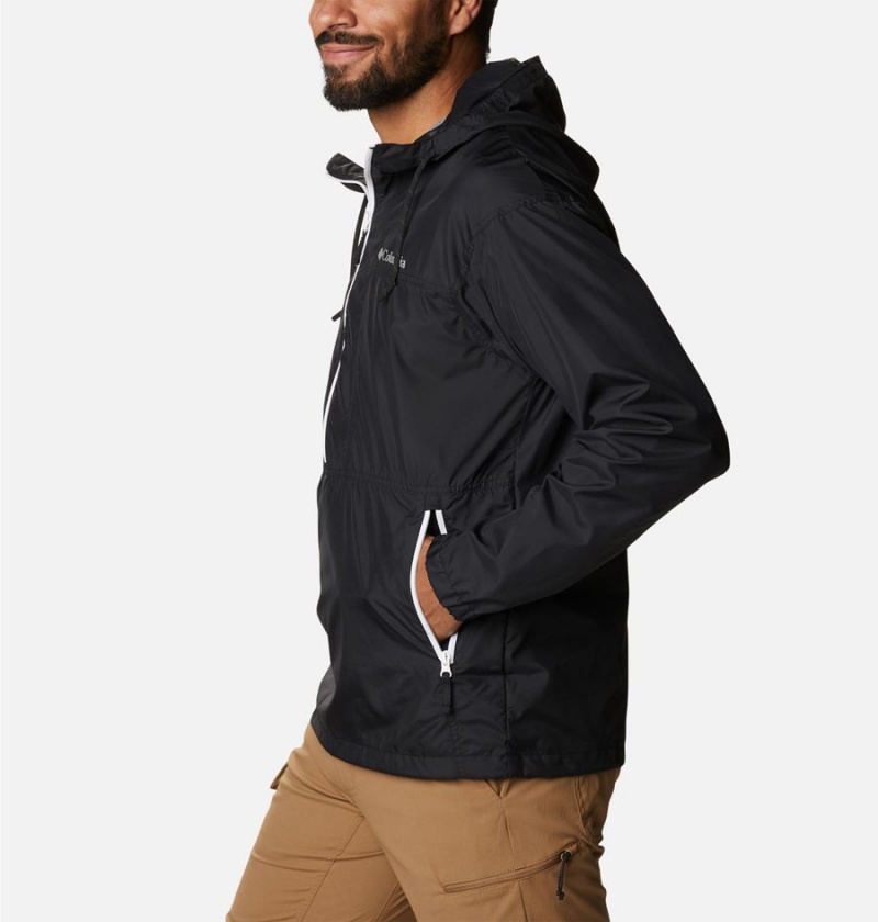 Black Men's Columbia Flash Challenger Anorak Jacket Windbreaker | COSAB-7436