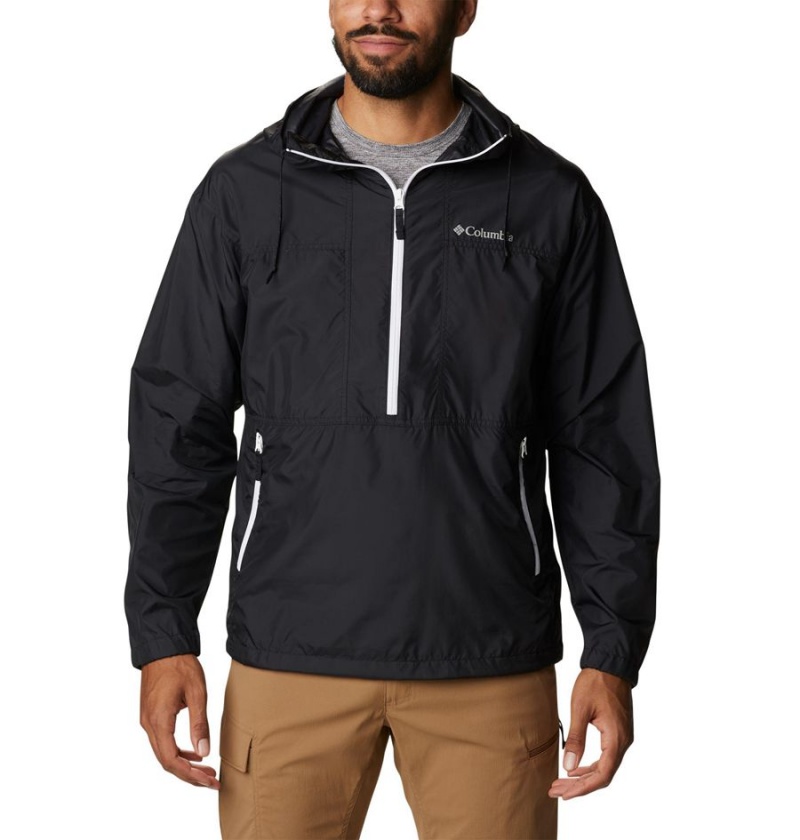 Black Men\'s Columbia Flash Challenger Anorak Jacket Windbreaker | COSAB-7436