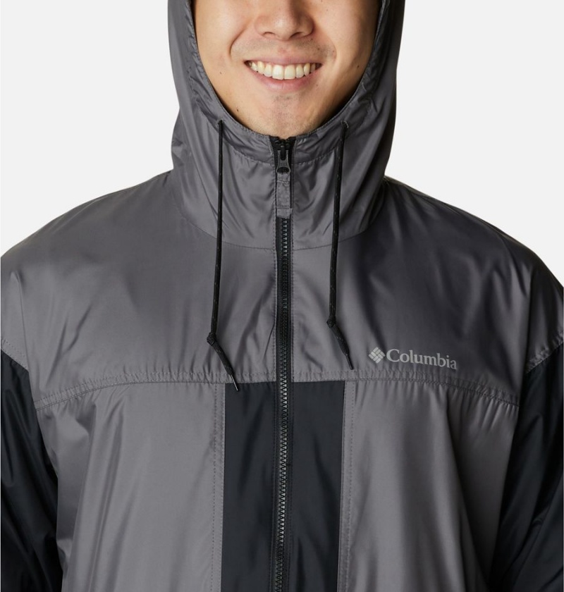 Black Men's Columbia Flash Challenger Lined Windbreaker | RZPKI-6372