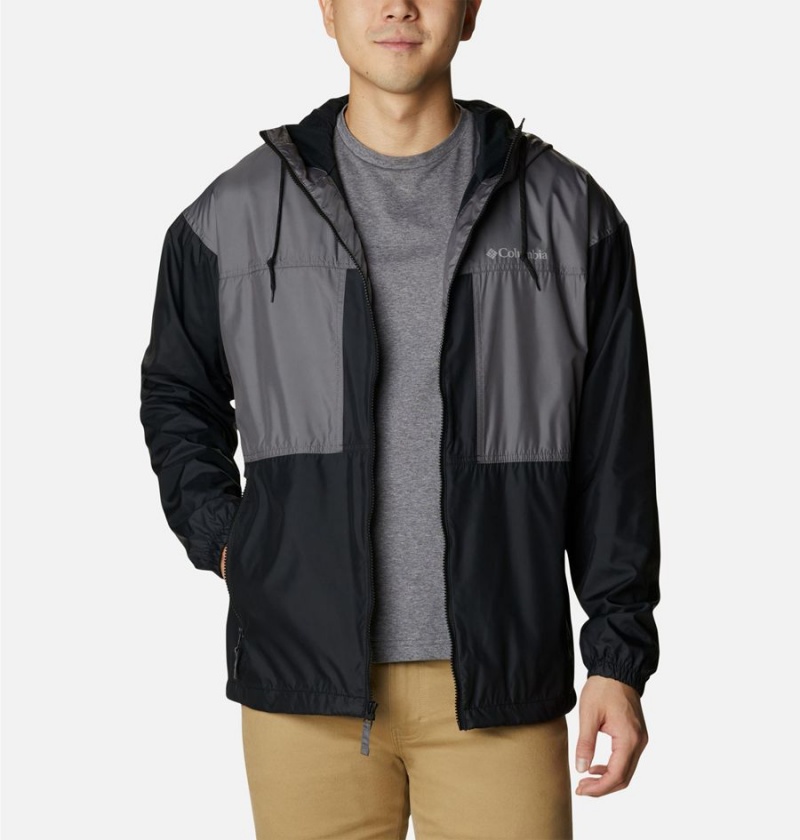 Black Men's Columbia Flash Challenger Lined Windbreaker | RZPKI-6372