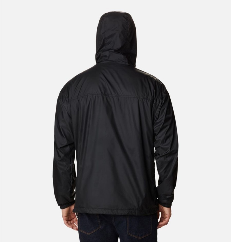 Black Men's Columbia Flash Challenger Lined Windbreaker | LGYCR-9856