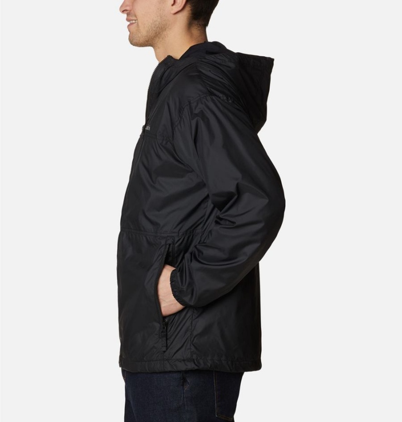 Black Men's Columbia Flash Challenger Lined Windbreaker | LGYCR-9856